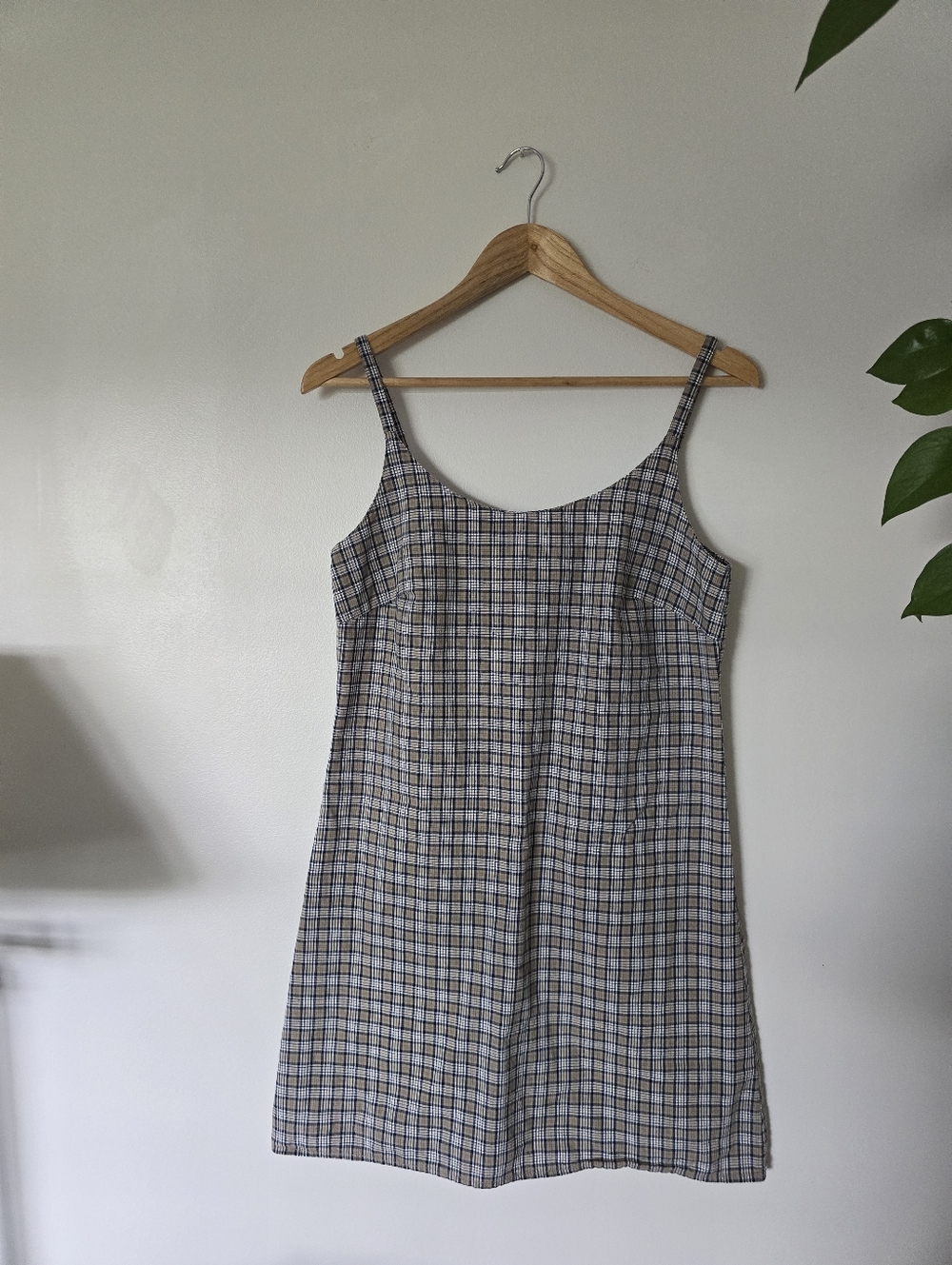 Vtg. California Concepts S Y2k Plaid Cotton Short Mini Sleeveless Cotton Dress